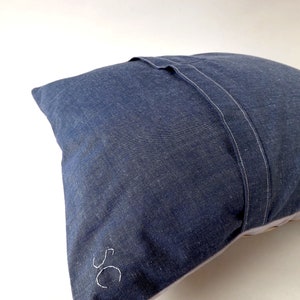 London Big Ben Printed and Embroidered Cushion Cover, Denim Blue Organic Backing Fabric, 40 x 40cm image 7