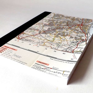 Sunderland Newcastle Upon Tyne 1969 4 Recycled Vintage Map Handbound Notebook with Upcycled Blank Pages image 2