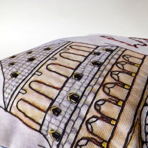 London Big Ben Printed and Embroidered Cushion Cover, Denim Blue Organic Backing Fabric, 40 x 40cm image 9