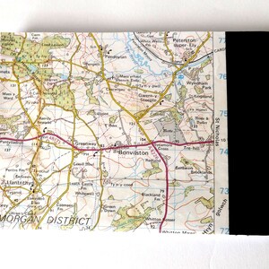 Llantrisant Vale and Rhondda 1992 7 Recycled Vintage Map Handbound Notebook with Upcycled Blank Pages image 3