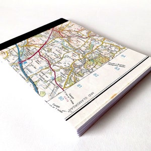 Llantrisant Vale and Rhondda 1992 7 Recycled Vintage Map Handbound Notebook with Upcycled Blank Pages image 2