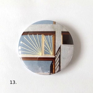 Stitched Recycled Vintage Architecture Journal Badges, Embroidered Abstract Patterns. Designs 9 16 image 6