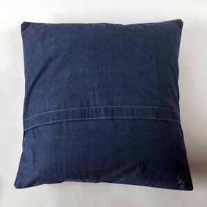 London Big Ben Printed and Embroidered Cushion Cover, Denim Blue Organic Backing Fabric, 40 x 40cm image 8