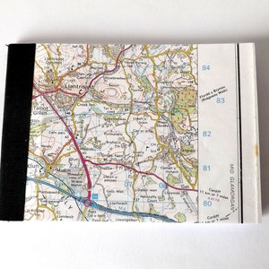 Llantrisant Vale and Rhondda 1992 7 Recycled Vintage Map Handbound Notebook with Upcycled Blank Pages image 1