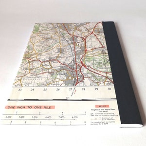 Sunderland Newcastle Upon Tyne 1969 4 Recycled Vintage Map Handbound Notebook with Upcycled Blank Pages image 4