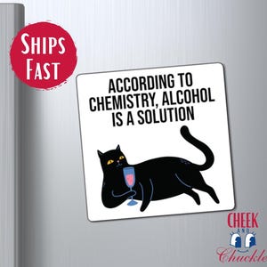 Funny Fridge Magnet For Wine Lovers Cat Mom Gift Funny Kitchen Quotes Science Joke Decal Sarcastic Coworker Gifts Dad Humor Magnetic Decor