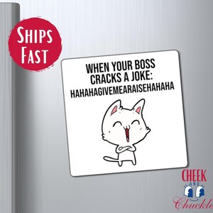 Funny Cat Magnet, Funny Work Magnets, Cute Cat Decal, Funny Small Gifts, Quirky Magnets, Sarcastic Magnet, Cat Lover Magnet, Gift For Friend