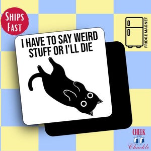 Funny Cat Magnet, Cat Gifts For Friend, Fun Magnets, Quirky Kitchen Gifts, Cat Themed Accessories, Cute Cat Magnet, Cat Mom Gifts, Cat Decor