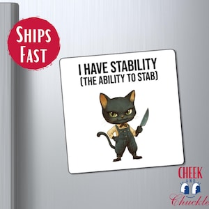 Sarcastic Funny Cat Magnet Humor Kitchen Decor Quirky Cat Lover Gifts Cat Pun Quote Fridge Magnet Black Cat Accessories Snarky Magnet Gift