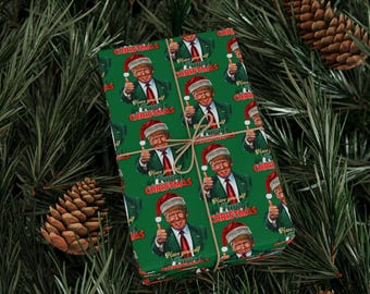 Funny Trump Christmas Wrapping Paper | Political Gag Gift