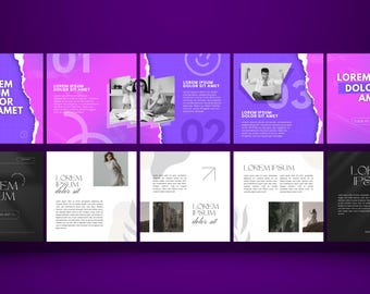 Trendy and Vibrant Instagram & TikTok Carousel Post Template | Editable Canva Social Media Design for Entrepreneurs, Coaches, and Creators