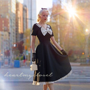 polkadot swing LBD / custom made dress retro 50s made to measure pinup clothing
