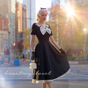 Polkadot Swing LBD / Maßkleid Retro 50er Jahre Maßanfertigung Pinup Kleidung