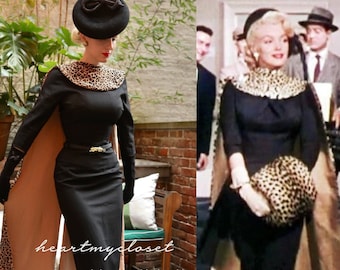 leopard CAPE, belt and dress - retro vintage celebrity inspired