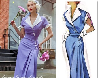 JulieAnn pleat Dress - 1950s inspiration dress custom made