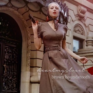 brown houndstooth Aline dress - custom made available