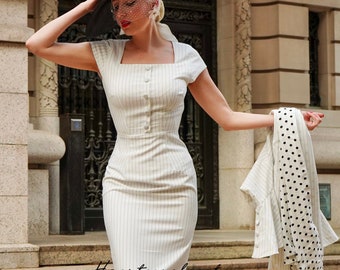 pinstripe KELLY - DRESS ONLY - célèbre robe vintage des années 1950 inspirée du rockabilly sur mesure