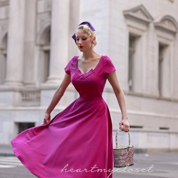 VIOLA swing vintage dress inspired retro 50s custom made