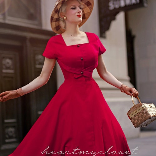 Red Mermaid Wiggle / Custom Made Dress Retro 50s Made to | Etsy