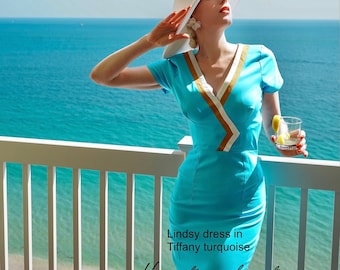 Lindsy - Mad men inspired pencil dress custom made all sizes