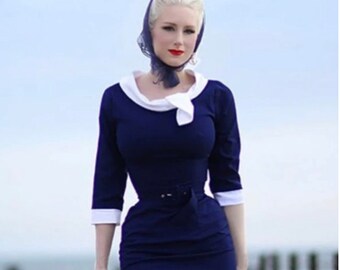 ELENA-2 pencil vintage dress inspired from custom made