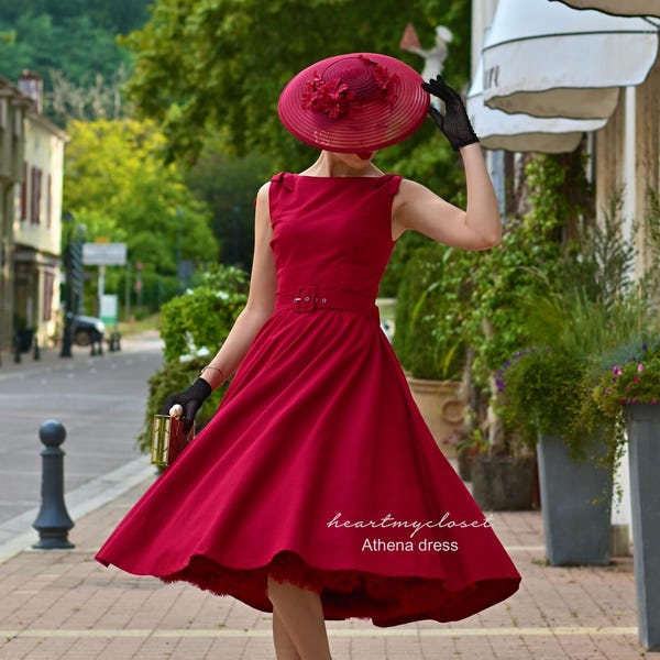 Athena linen swing dress - vintage inspired 1950s