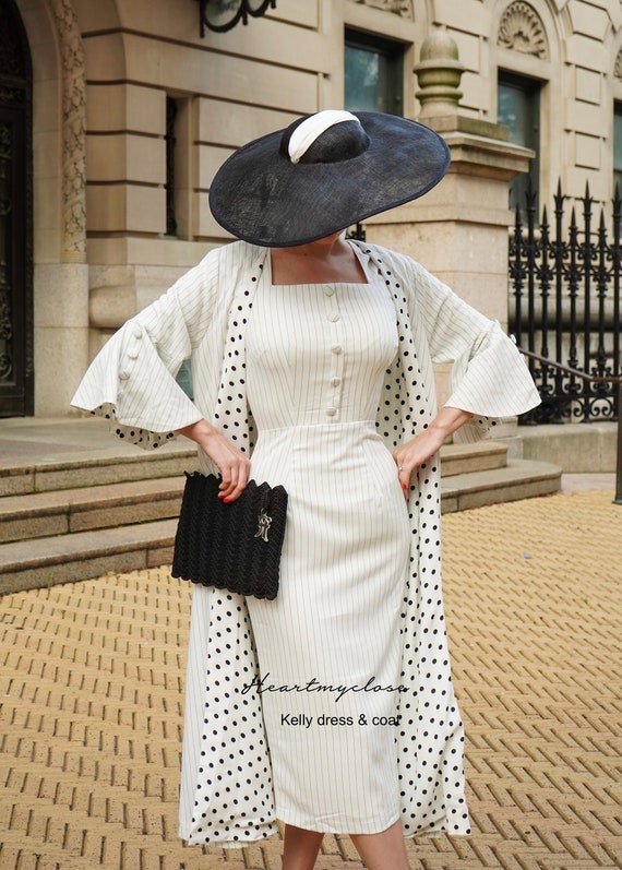 Pinstripe KELLY - DRESS ONLY - Famous 1950s Vintage Dress Inspired
