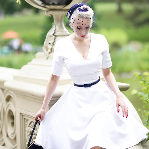 cocktail chic dress Elegant wedding party dress ideal for cocktails and celebrations, 7 Days / White / S