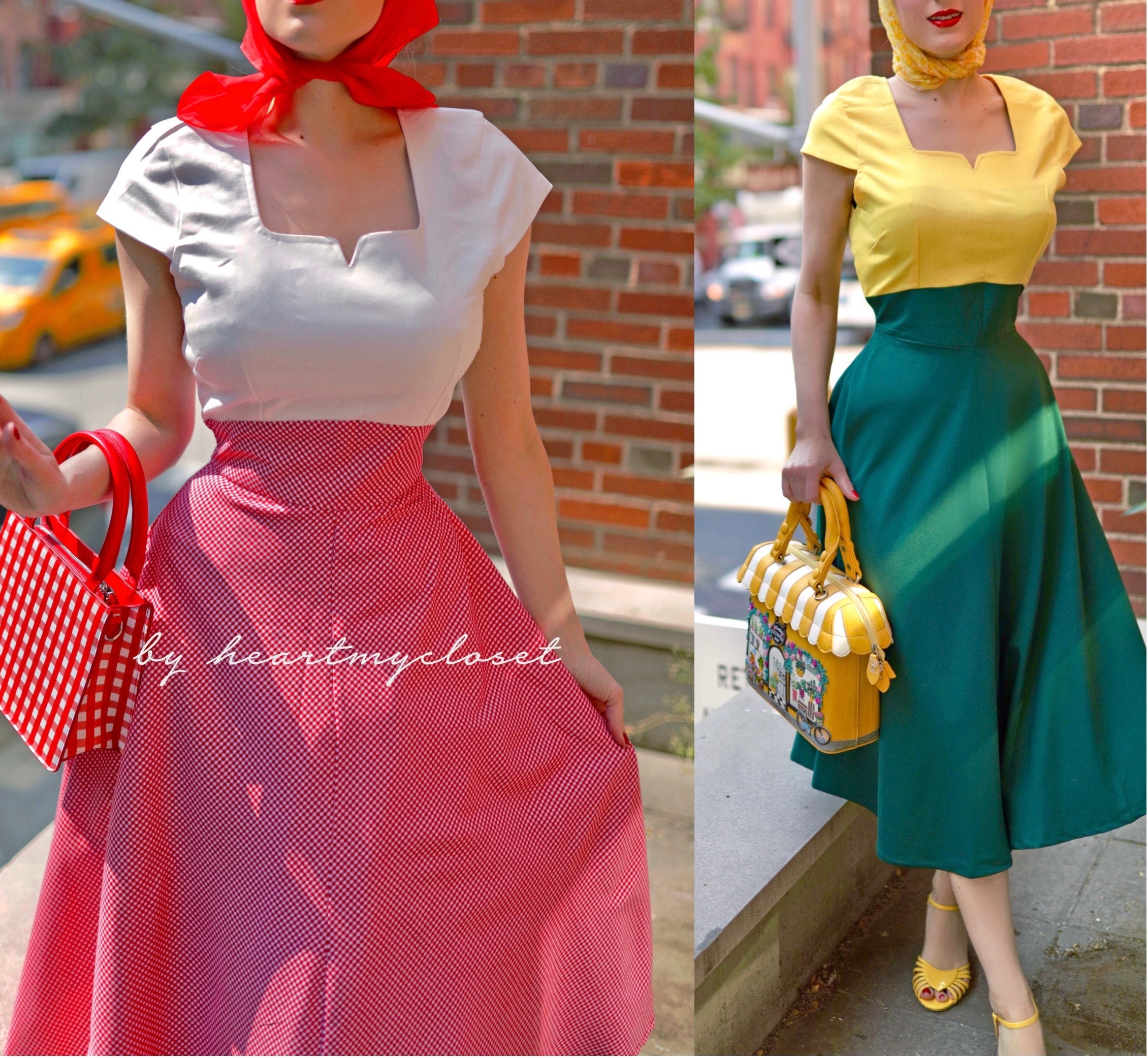 Caroline - Swing Retro Dress With Cap Sleeves 50s 60s - Etsy