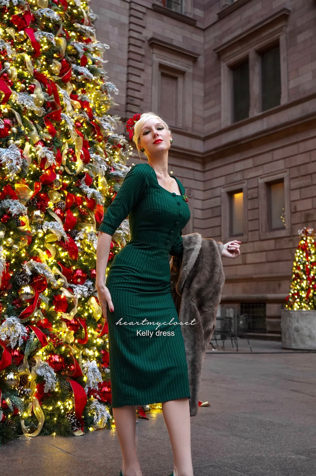 long sleeve KELLY - famous 1950s vintage dress inspired rockabilly custom made long sleeve KELLY - famous 1950s vintage dress inspired rockabilly custom made