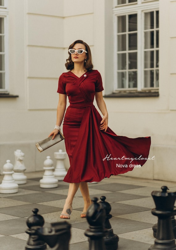 pink dresses for women plus size Amaia Asymmetrical Bodycon Dress With its bold color Model Niki Casual But Curated Sheer Diamonds:Round With 58 Colors Including 4 ABs