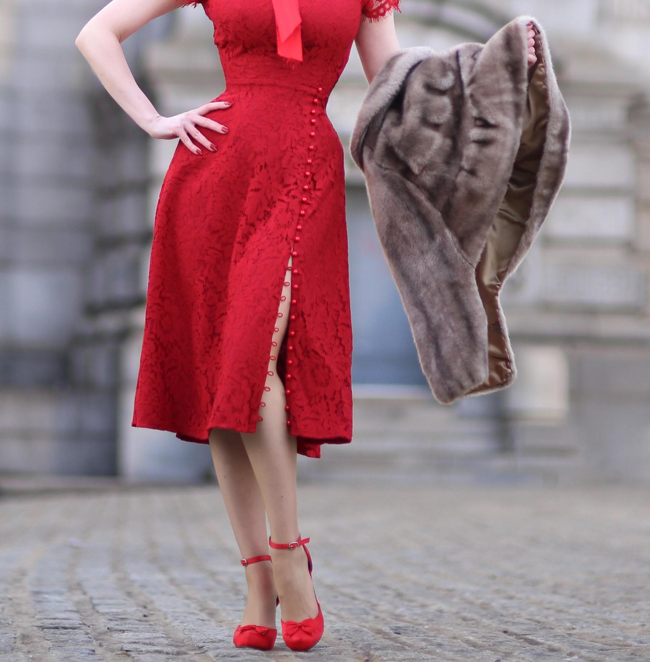chinese dress ladies Kata Red Lace Maxi Dress - US 8 main image 1
