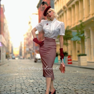 Deborah SKIRT Pencil Skirt 1950s Inspired With Pleats - Etsy