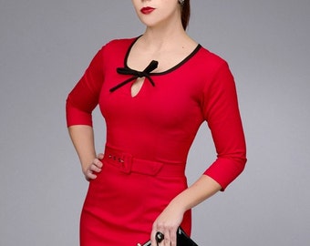 BELL rockabilly vintage inspired dress 40s 50s custom made