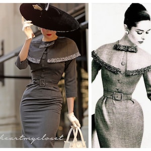 Derby - 1950s pencil dress with matching cape