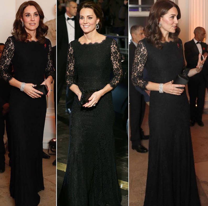 kate middleton black gown