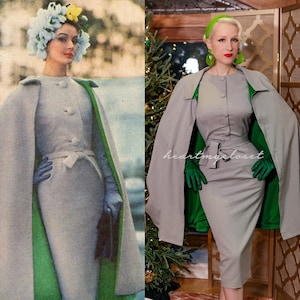 Capa y vestido NORAH: conjunto vintage inspirado en los años 50, hecho a medida