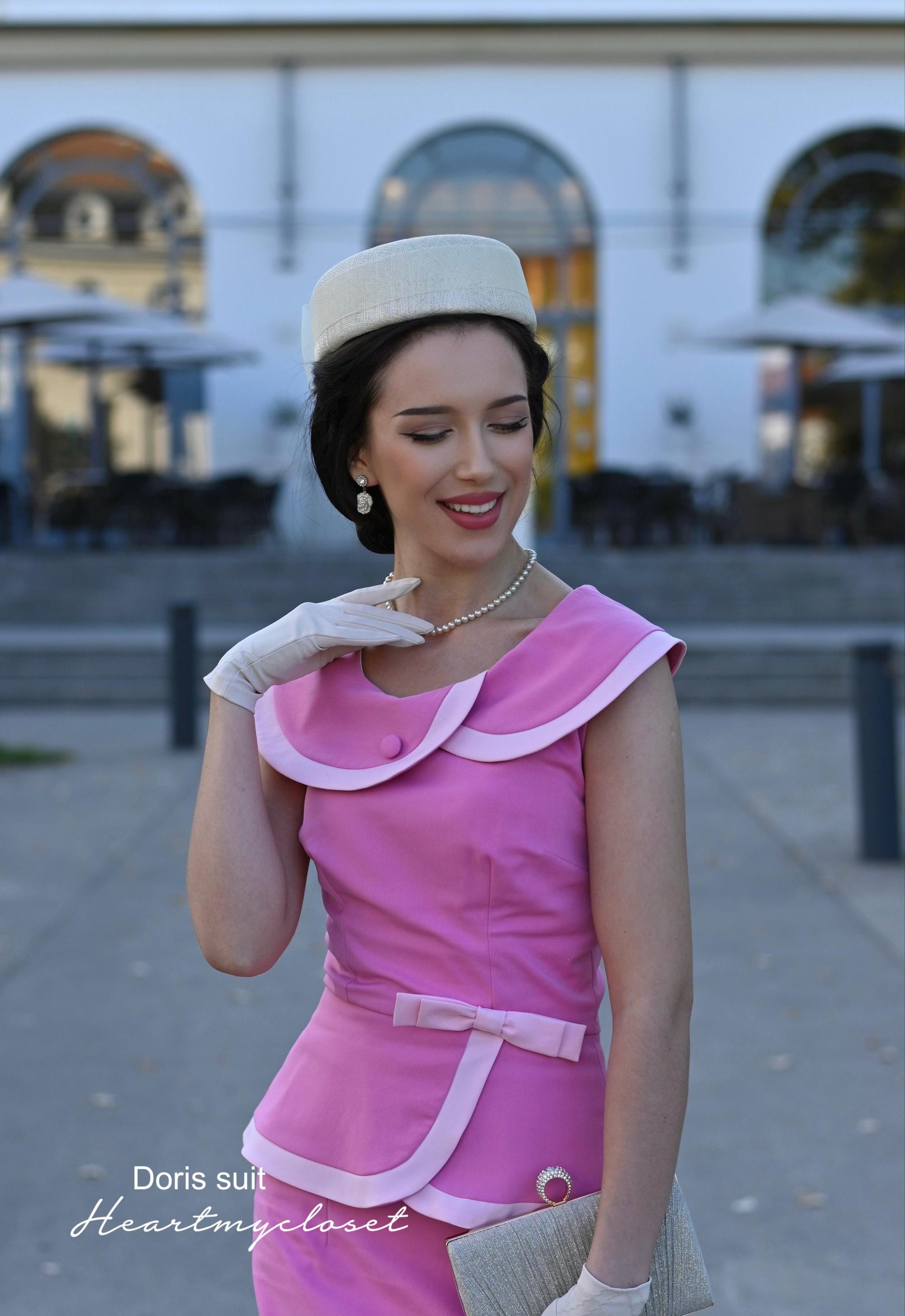 DORIS Suit - Vintage 1950s Suit With Pencil Skirt - Solid Colors