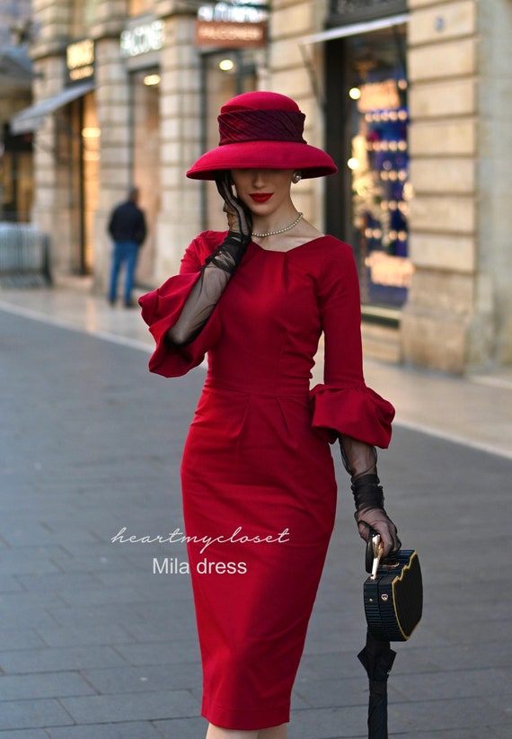 red square neck dress Square Neck Dress with Diamond Hem  Catherine Regehr