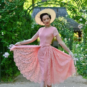 light pink pencil dress The Patrizia Pencil Dress in Blush Pink Vintage Diva
