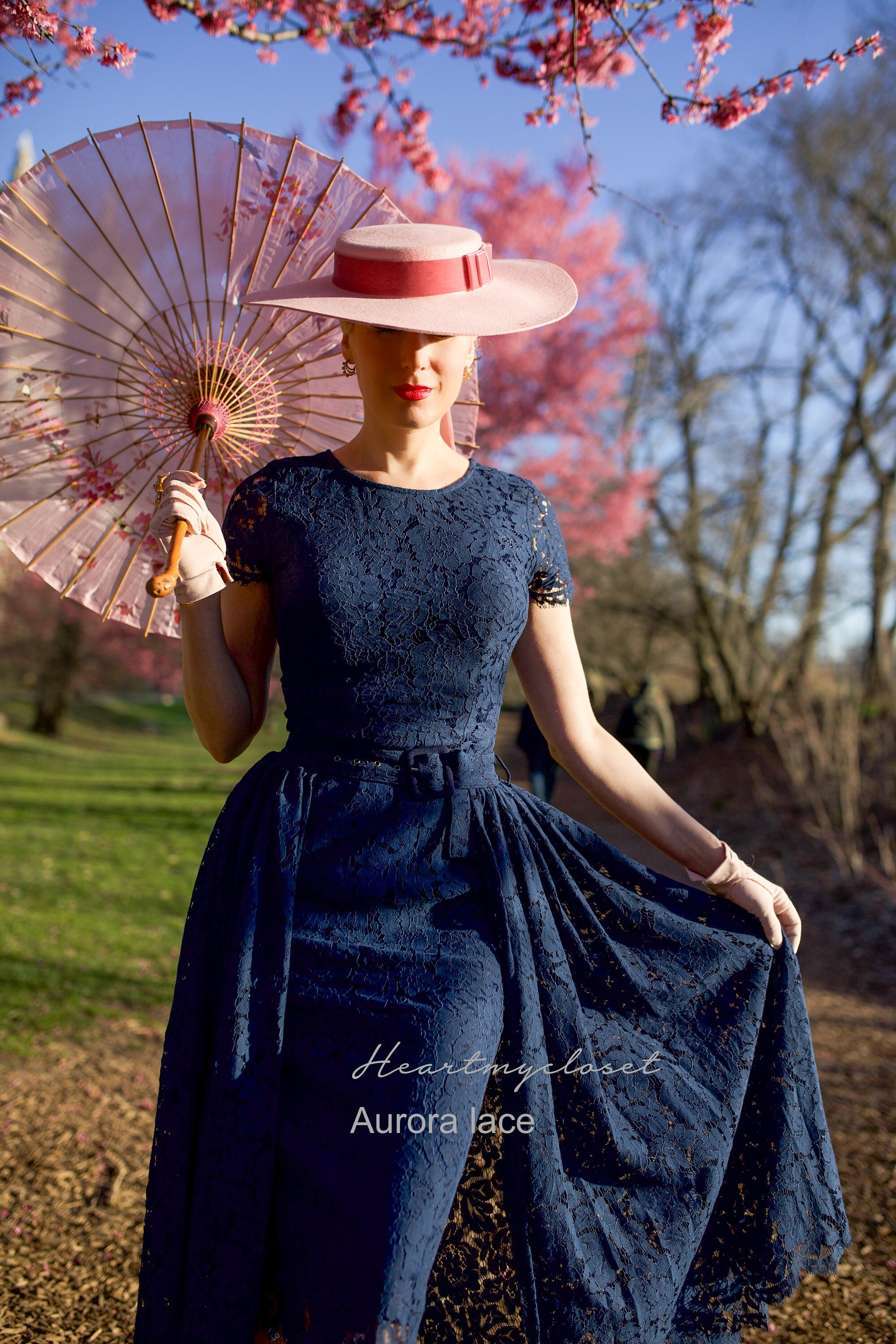 Lace AURORA pencil dress + removable skirt wrap / 1950s vintage inspired