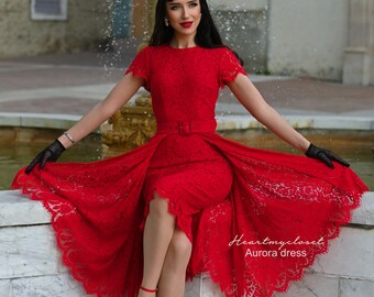 chinese dress ladies Kent Boned Lace Dress  Elegant Evening Style