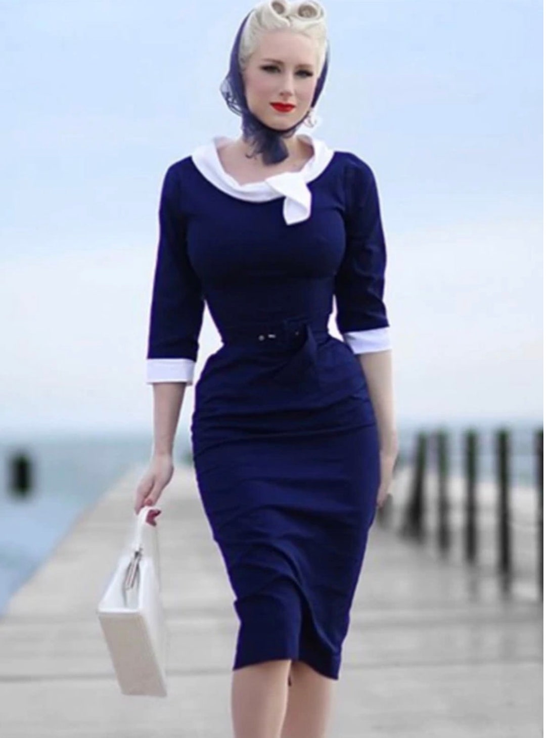 【Simple Retro】Elena V-Neck Lapel Plaid Dress Elena V-Neck Lapel Plaid Dress