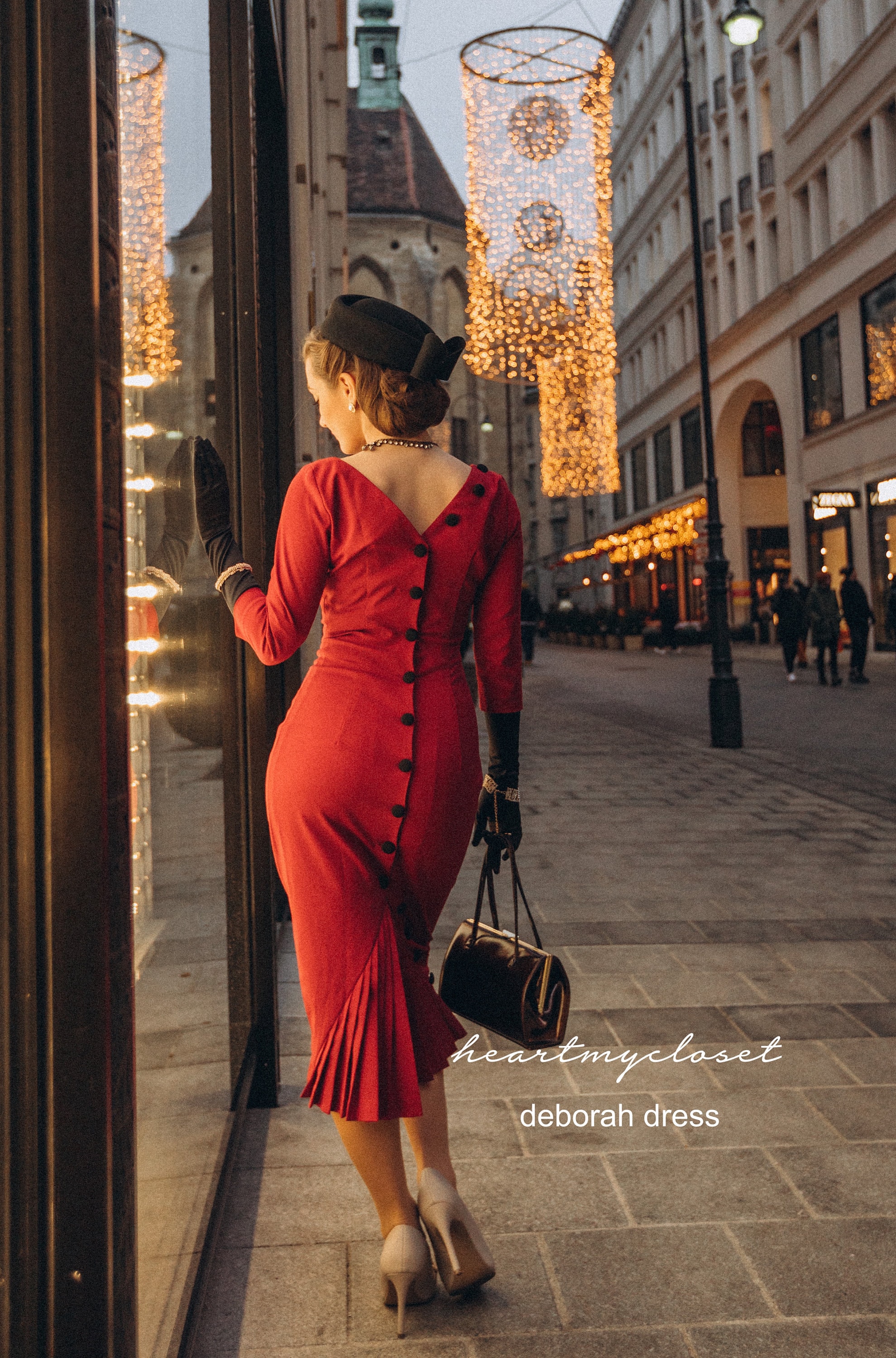 スーツ・フォーマル・ドレス 80s Vintage French Made Back Chain Dress 50187-128-XXX-06.jpg