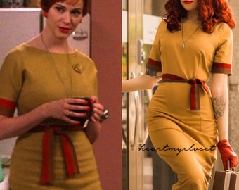 Mad men inspired- 1950s pencil Joan vintage dress custom made