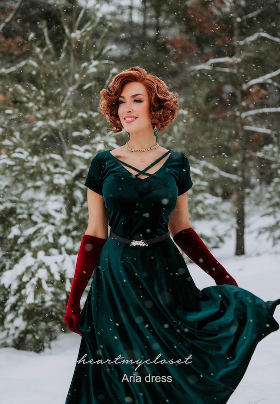 Green Dress White Christmas Movie Red Velvet Dress White Christmas Green  Velvet Dress Print 5x7 Watercolor