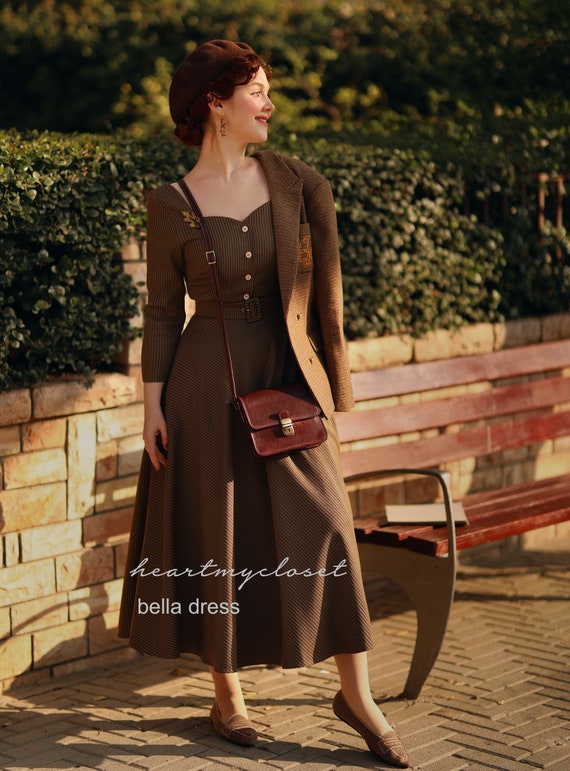 Bella DRESS ONLY Houndstooth Swing Dress Custom Made - Etsy