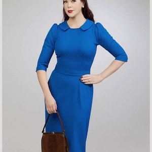 kate middleton blue pencil rockabilly celeb inspired dress custom made