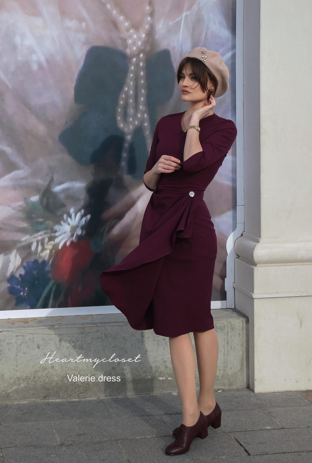 burgundy pencil dress Joy Burgundy Brown Sequin Maxi Pencil Dress – Marcy Boutique main image 0