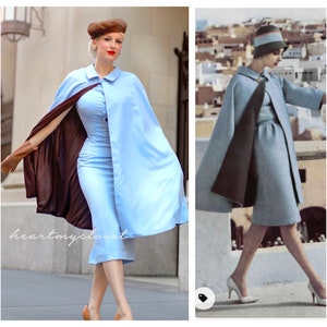 Claudia cape and dress - vintage 1950s inspired outfit - custom made